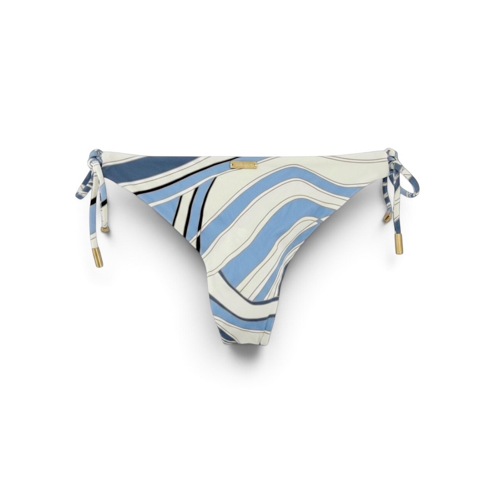 Cult Gaia Estella Bikini Bottom Blue Wave Abstract Print Side Tie Medium NEW - Picture 16 of 16
